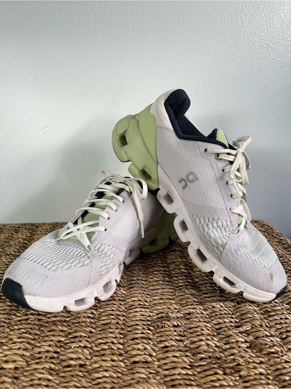 On Running White & Lime Cloudflyer Sneakers Size 5.5